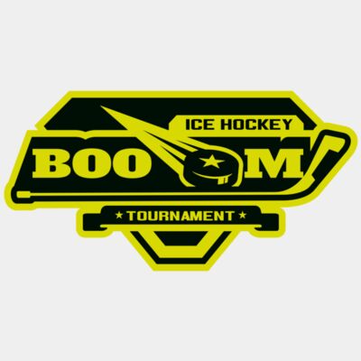Boom Ice Hockey Tournament logo template Thumbnail